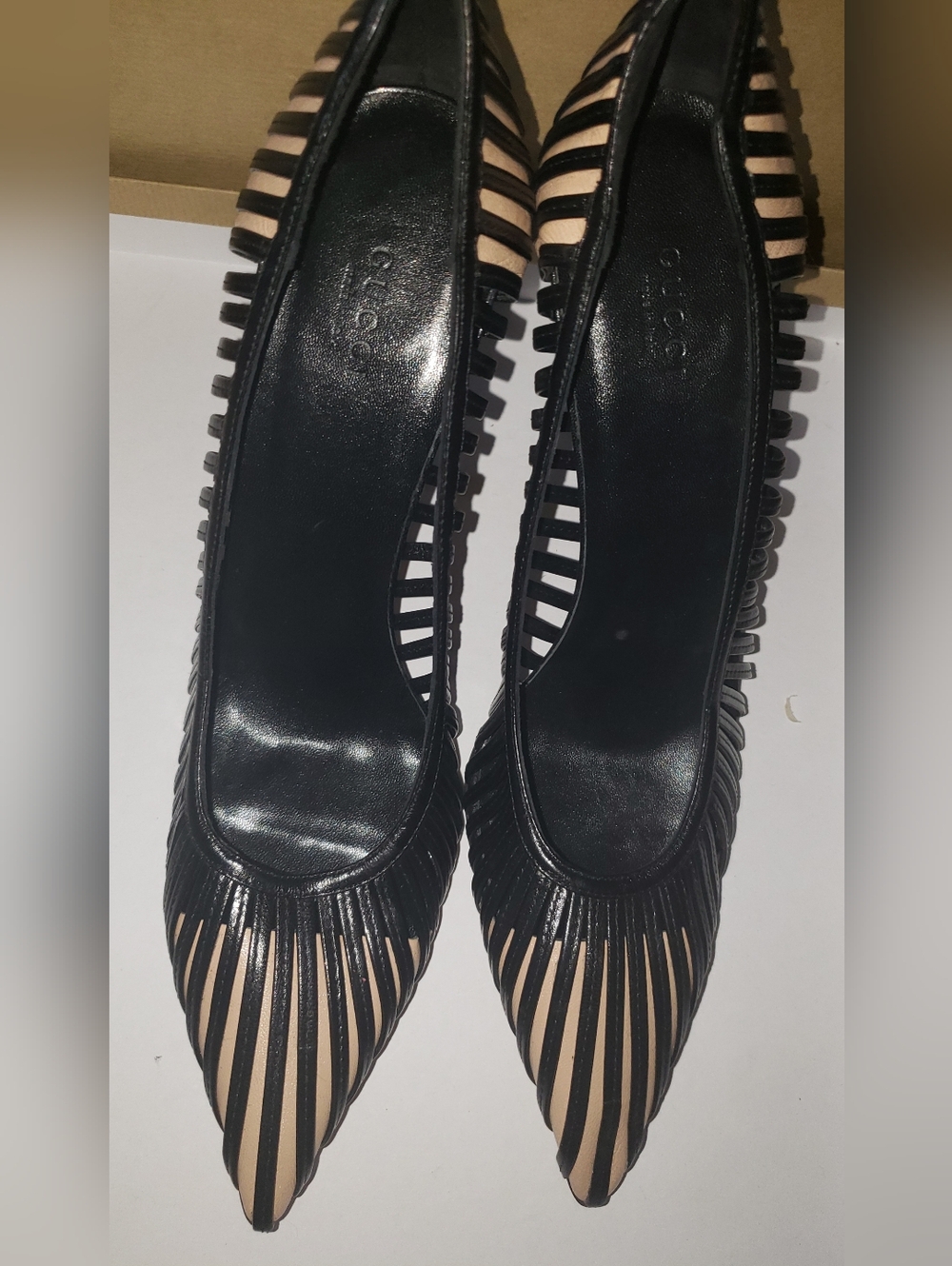 BNWOB Gucci Tom Ford Kate Moss Cage Pointy Black Sillettoes 11 - Picture 2 of 16
